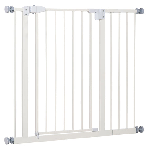 Rootz Pet Safety Gate - Adjustable Pet Barrier - Dog Gate - Steel Automatic Closing - 74-80/91.5-97.5W x 76.2H cm