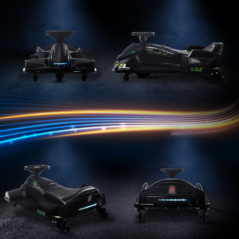 Rootz Electric Go-Kart for Kids - Children's Racing Kart - Drift Ride-on - Fun with Lights & Music - 90cm x 53cm x 99cm