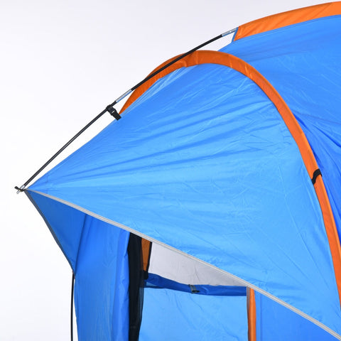 Rootz Car Tent Camping Tent - Car Shelter - Outdoor Canopy - 3 Doors - Weather Resistant - 239cm x 210cm x 210cm - Orange + Blue
