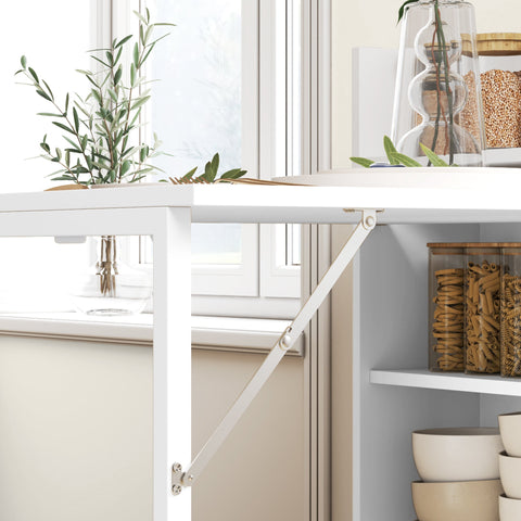 Rootz Folding Dining Table - Expandable Table - Space-saving Table - Anti-Tilt Stability - 80cm x 90cm x 93cm Unfolded