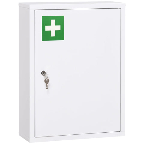 Rootz Kleankin Medicine Cabinet - Secure Storage - Child-Safe Organizer - Cold Rolled Steel - 40cm x 15cm x 53.5cm