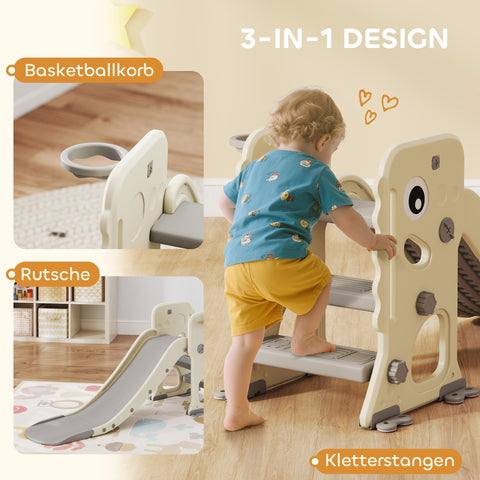 Rootz 3-in-1 Children's Slide - Kids Climbing Frame - Indoor Playset - Space-Saving Design - 132cm x 31cm Slide