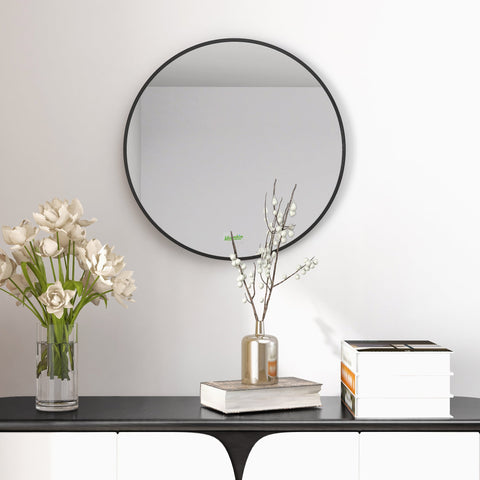 Rootz Round Wall Mirror - Bathroom Mirror - Bedroom Mirror - Timeless Design - Ø50cm x 2cm