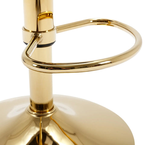 Rootz 2 Swivel Bar Stools Set - High-Back Chairs - Height Adjustable - Ergonomic Design - 54cm x 53cm x 82-101cm - Velvet & Gold Finish