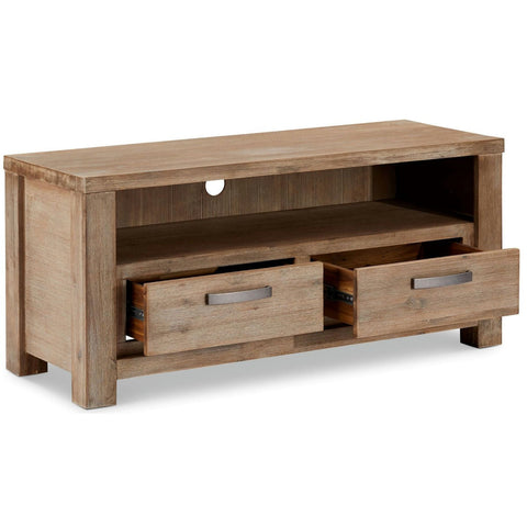 Rootz TV-tafel - Entertainmentconsole - Mediastandaard - Massief acacia en MDF - Voldoende opbergruimte - Duurzame constructie - Eenvoudig onderhoud - 120 cm x 45 cm x 55 cm