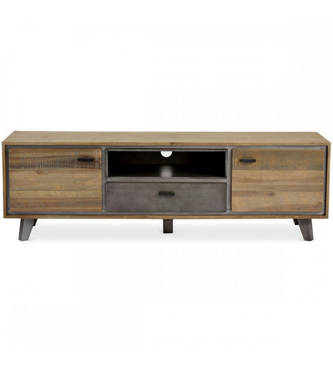 Rootz TV-tafel - Mediaconsole - Televisiestandaard - Massief acaciahout en MDF - Voldoende opbergruimte - Duurzaam - Stijlvol - 160 cm x 42 cm x 50 cm