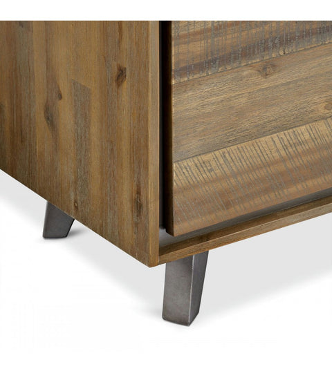 Rootz TV-tafel - Mediaconsole - Televisiestandaard - Massief acaciahout en MDF - Voldoende opbergruimte - Duurzaam - Stijlvol - 160 cm x 42 cm x 50 cm