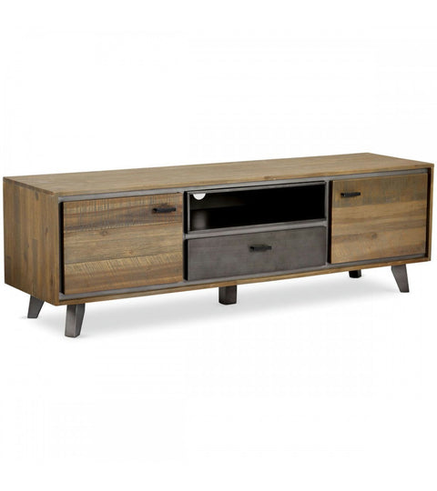 Rootz TV-tafel - Mediaconsole - Televisiestandaard - Massief acaciahout en MDF - Voldoende opbergruimte - Duurzaam - Stijlvol - 160 cm x 42 cm x 50 cm