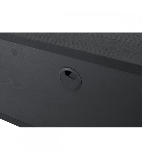 Rootz TV-tafel - Mediaconsole - Entertainmentstandaard - Duurzaam metalen frame - Verfijnd zwart eikenfineer - Veel opbergruimte - 160 cm x 45 cm x 50 cm