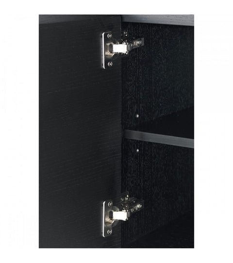 Rootz TV-tafel - Mediaconsole - Entertainmentstandaard - Duurzaam metalen frame - Verfijnd zwart eikenfineer - Veel opbergruimte - 160 cm x 45 cm x 50 cm