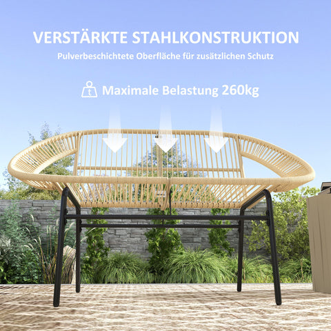 Rootz 2-Seater Garden Bench - Outdoor Bench - Patio Seating - Weatherproof & UV-Resistant - 126cm x 72cm x 83cm