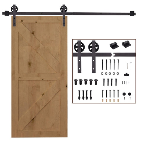Rootz Sliding Door Hardware Kit - Carbon Steel Rail System - Space-saving Design - Supports up to 100kg - 183cm x 4cm x 0.6cm