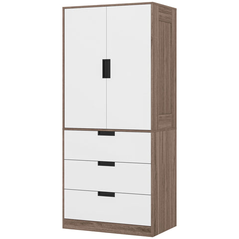 Rootz 2 Door Wardrobe - Modern Cabinet - Bedroom Storage - Durable & Spacious - 80cm x 50cm x 180cm