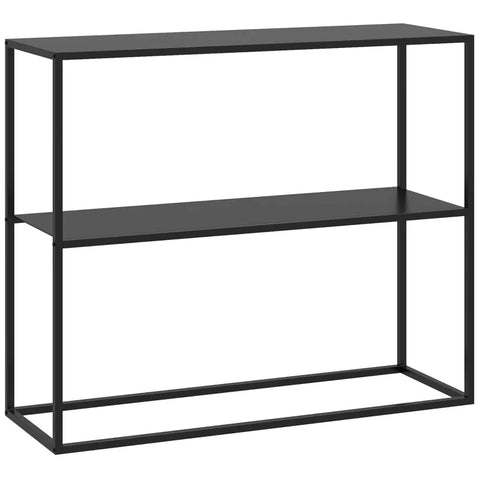 Rootz Console Table - Sideboard - 2 Levels - Powder-coated Steel - Anti-tip - Black - 90 x 30 x 75cm