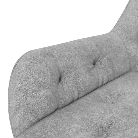 Rootz Office Chair - Desk Chair - Computer Chair - Height Adjustable - Velvety Polyester - Velvet Look - Gray - 60cm x 61cm x 91cm