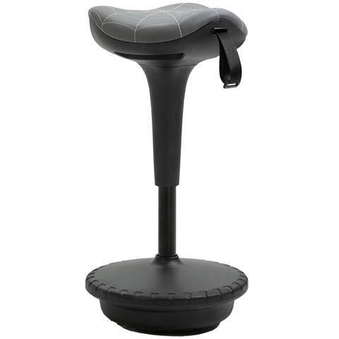 Rootz Office Boother - Ergonomic Swivel Stool - Height Adjustable Seating - Improves Posture - 34cm x 34cm x 65.5-83.5cm - Grey