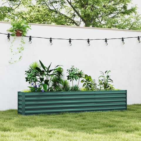 Rootz Raised Garden Bed - Elevated Planter - Galvanized Steel Bed - Rust Resistant - 240cm x 40cm x 45cm