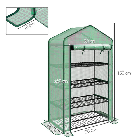 Rootz Garden Greenhouse - Balcony Shelf - Tomato Greenhouse - Protects Plants - 90L x 49B x 160H cm