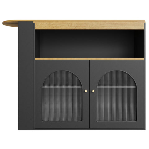 Rootz Extendable Bar Table - Dining Table - Rotating Table - LED Light Strips - 138-193×39×105 cm - Ample Storage Space