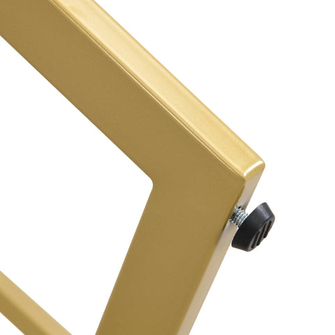 Rootz Luxurious Coffee Table Set - Marble Look - Elegant Nesting Tables - Adds Style - 70x70x45cm & 50x50x40cm - Gold Frame - L-shaped Design