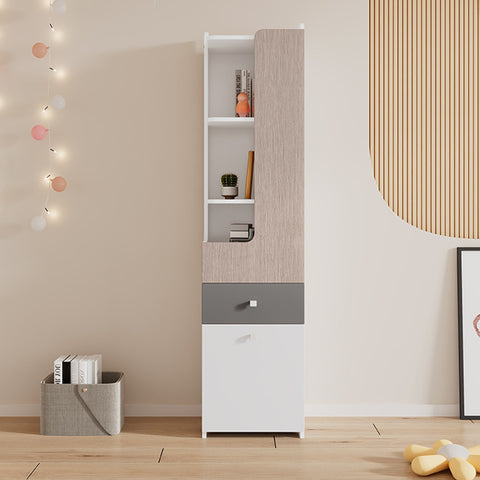 Rootz Tall Bookcase for Teenagers - Storage Shelf - L-Shaped Door - Space-Saving Design - 45x40x184 cm - White