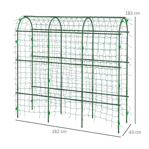 Rootz Large Arch Bird Net - Climbing Arch - Garden Trellis - Easy Assembly - Durable Steel - 43cm x 182cm x 183cm