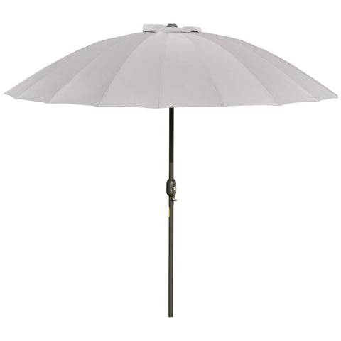 Rootz Round Tilting Garden Parasol - Outdoor Umbrella - Sun Shade - UV Protection - Ø 2.5m x H 2.4m Dense Polyester Fabric, Metal Fiberglass Mast