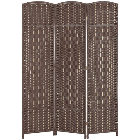 Rootz Room Divider - Foldable Partition - Privacy Screen - Pine Wood Frame - 135cm x 1.7cm x 180cm - Elegant Brown Finish