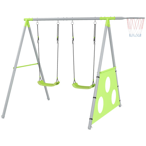 Rootz Children's Swing Set - Rock Seats - Playground Equipment - Weatherproof - 238cm x 180cm x 182cm