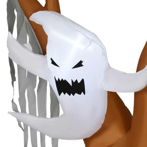 Rootz 8ft Ghost Tree Halloween Decoration - Inflatable LED Lighted Yard Decor - Spooky Outdoor Display - Easy Setup - Weather-Resistant Polyester - 200cm x 90cm x 240cm