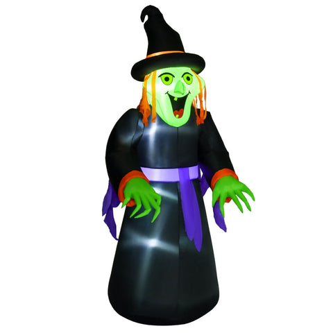 Rootz Inflatable Witch Cauldron Figure - Halloween Air Figure - LED Lighted Decoration - Durable Polyester - Weather-Resistant - 100cm x 100cm x 252cm