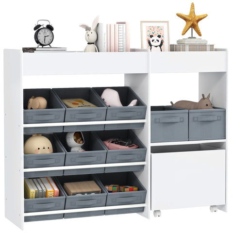Rootz Kids Storage Rack - Toy Cabinet - Organizer Shelf - Promotes Tidiness - 105L x 30W x 80H cm