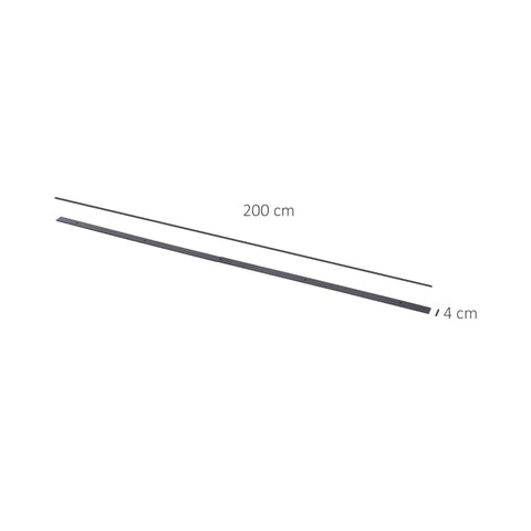 Rootz Sliding Door Hardware Set - Antique Style - Carbon Steel - Smooth Gliding - 200cm x 4cm x 0.6cm