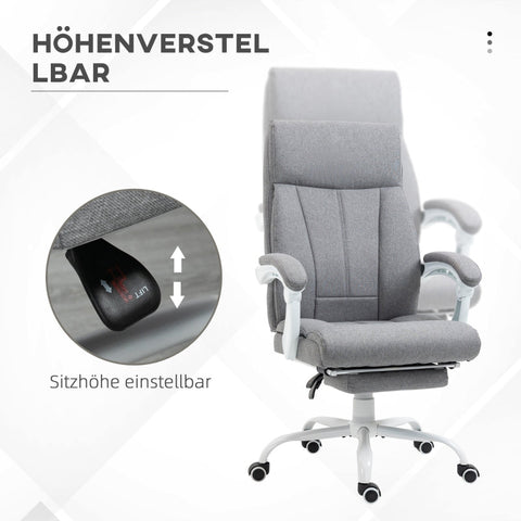 Rootz Office Chair - Desk Chair - Swivel Chair - Skin-Friendly Fabric - Adjustable Height - 65cm x 74cm x 119cm