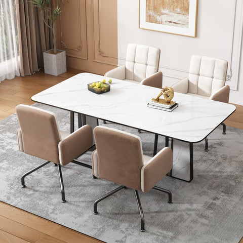 Rootz Velvet Dining Chair - Luxurious Chair - Ergonomic Seating - Solid Wood for Stability - 57cm x 49cm x 87cm