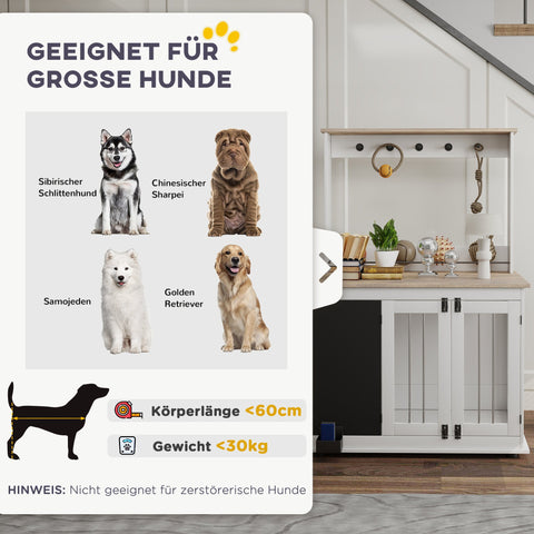 Rootz Dog Crate with Toy Storage – Pet Cage – Dog Kennel – Includes Leash Hooks & Writing Board – 98cm x 65cm x 150cm for Large Dogs