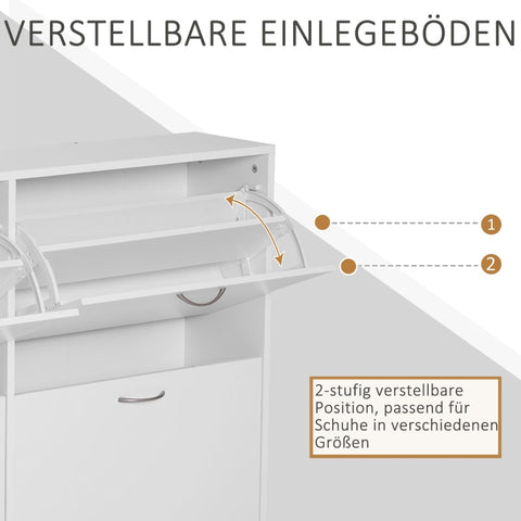 Rootz Schoenenkipperkast - Schoenenopslag - Schoenenorganizer - Hoge capaciteit - Duurzame constructie - Eenvoudig onderhoud - 120 cm x 24 cm x 81 cm