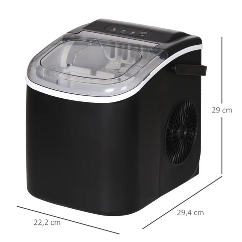 Rootz Kitchen Appliances - Ice Cube Machine - Dispenser - Egg Cube Maker - Stainless Steel - Black - 22.2L x 29.4W x 29H cm
