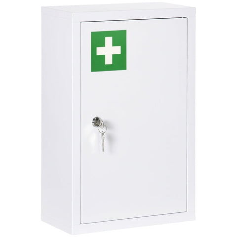 Rootz Medicine Cabinet - First Aid Cabinet - Wall Mounted Pharmacy Storage - Cold Rolled Steel - 30cm x 14cm x 46cm