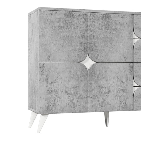Rootz Sideboard with Drawers - Chest of Drawers - Storage Cabinet - Modern Design - Gray - 120×35.5×94 cm