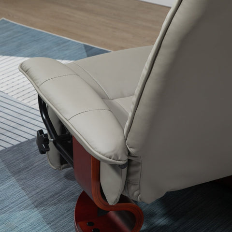 Rootz Swivel Recliner Chair - TV Chair - Manual Footrest - Faux Leather - 78cm x 87cm x 100cm
