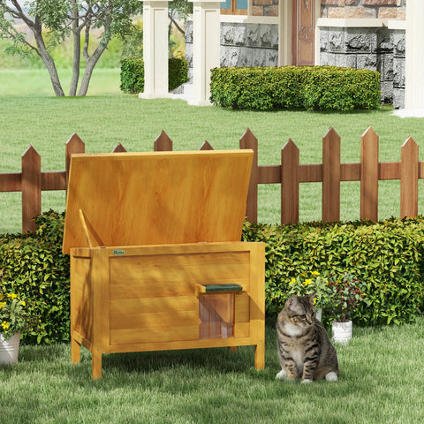 Rootz Outdoor Cat House- Elevated Cat House - Pet Shelter - Insulated Foam Walls - 85 x 50 x 68.5 cm Natural Green