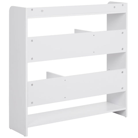 Rootz Bookcase Shelf - Storage Furniture - Bookshelf - Compact Design - 90L x 24W x 91H cm - Elegant & Versatile 4 Level Chipboard in White