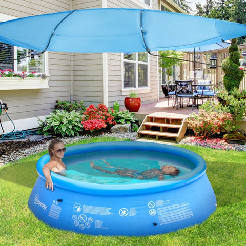 Rootz Pool Sun Shade - UV Protection Cover - Sun Sail Canopy - UV50+ Protection - 360cm x 175cm x 120cm - Enhance Swimming Experience