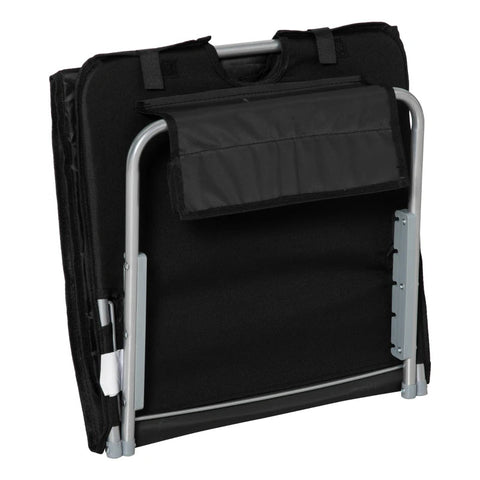 Rootz Beach Lounger - Sun Lounger - Garden Lounger - Folding Adjustable Backrest - Side Pocket - PE Fabric - EPE Wool - Black - 48cm x 134cm x 33-43cm