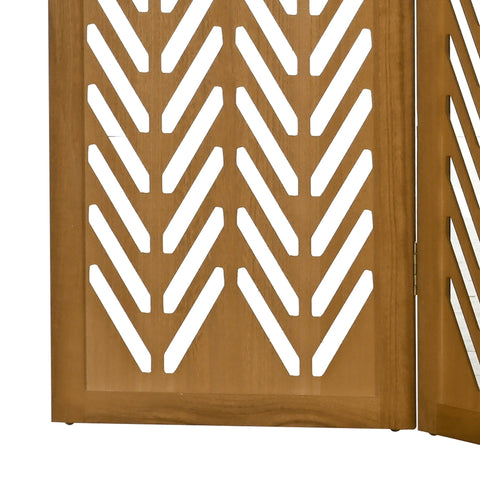 Rootz Paravent Room Divider - Foldable Interior Partition - Wooden Privacy Screen - Brown - 160cm x 170cm