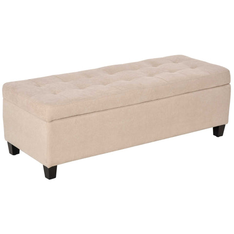 Rootz Upholstered Storage Bench - Bedroom Bench - Ottoman - Elegant Design - 125cm x 49cm x 41.5cm