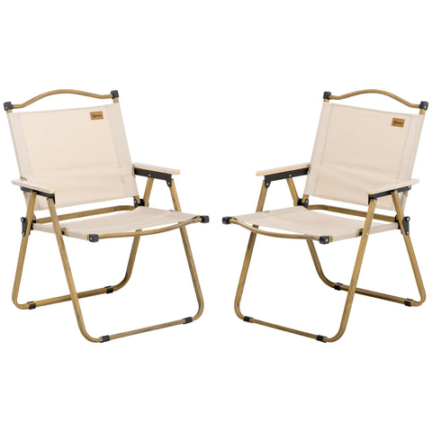 Rootz Camping Chairs 2 x - Beach Chair - Foldable Steel - Easy Travel - 54cm x 59cm x 78cm