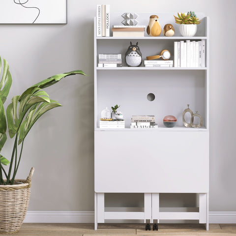 Rootz Computer Desk - Workspace Table - Compact Desk - Space-Saving Design - 80cm x 69cm x 153cm