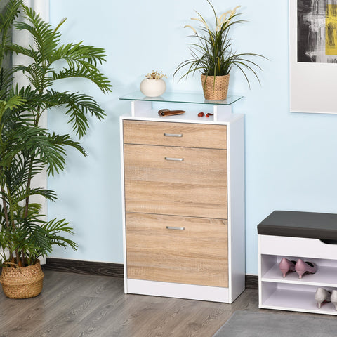 Rootz Shoe Cabinet Shoe Rack - Storage Unit - Footwear Organizer - Ergonomic Design - 60W x 24D x 105.5H cm